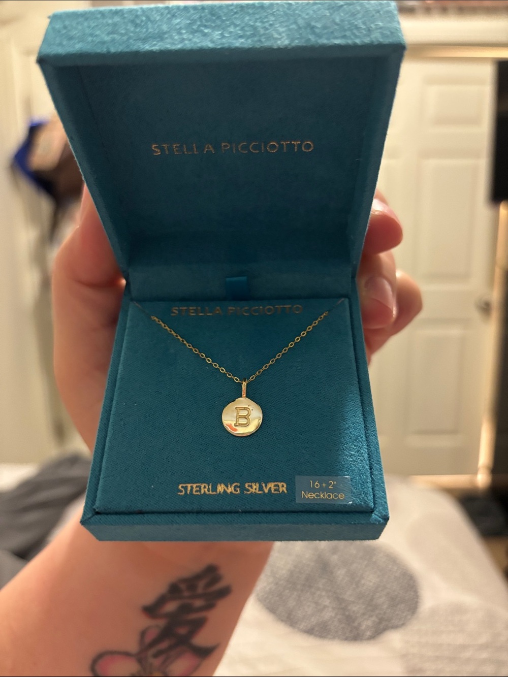Stella Picciotto Gold 'B' Disc Necklace